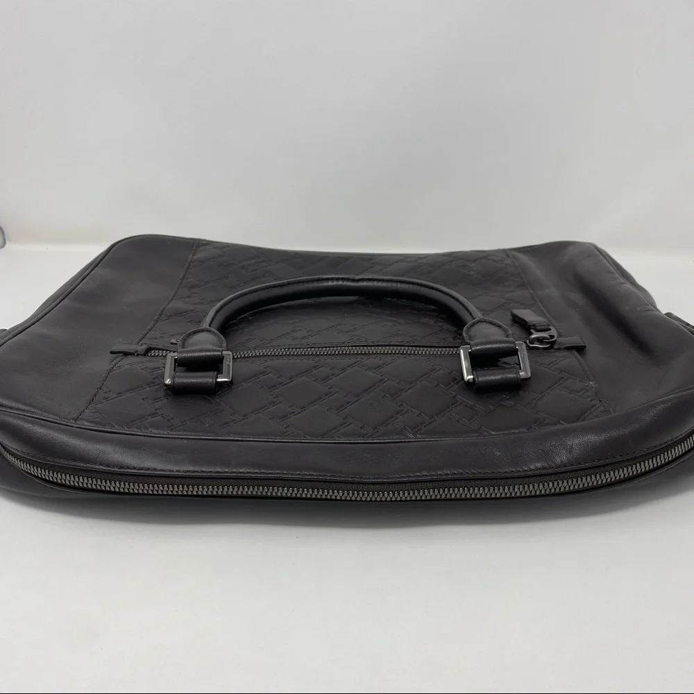 Tumi Ticon Brown Leather Brief Top Zip Bag Case